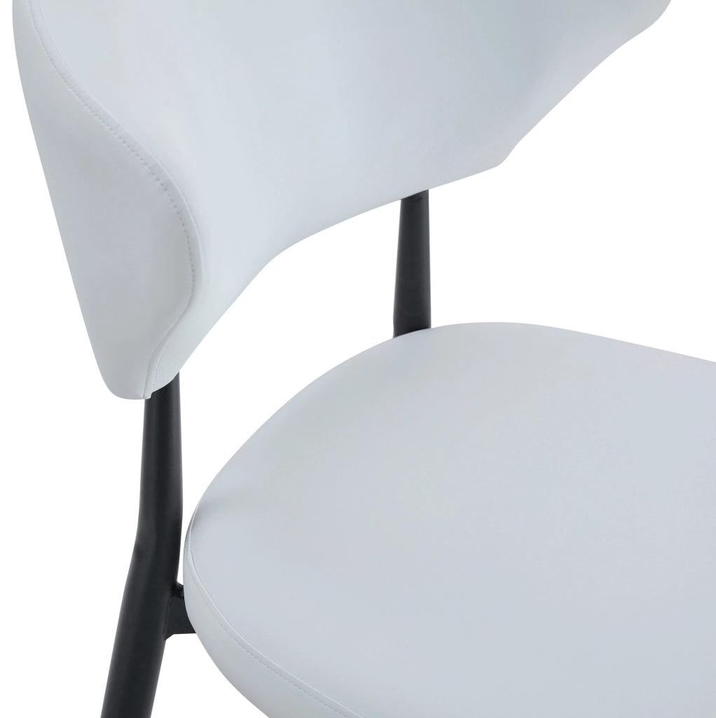 Set di 2 sedie da pranzo ergonomiche bianche con rivestimento sintetico e gambe stabili