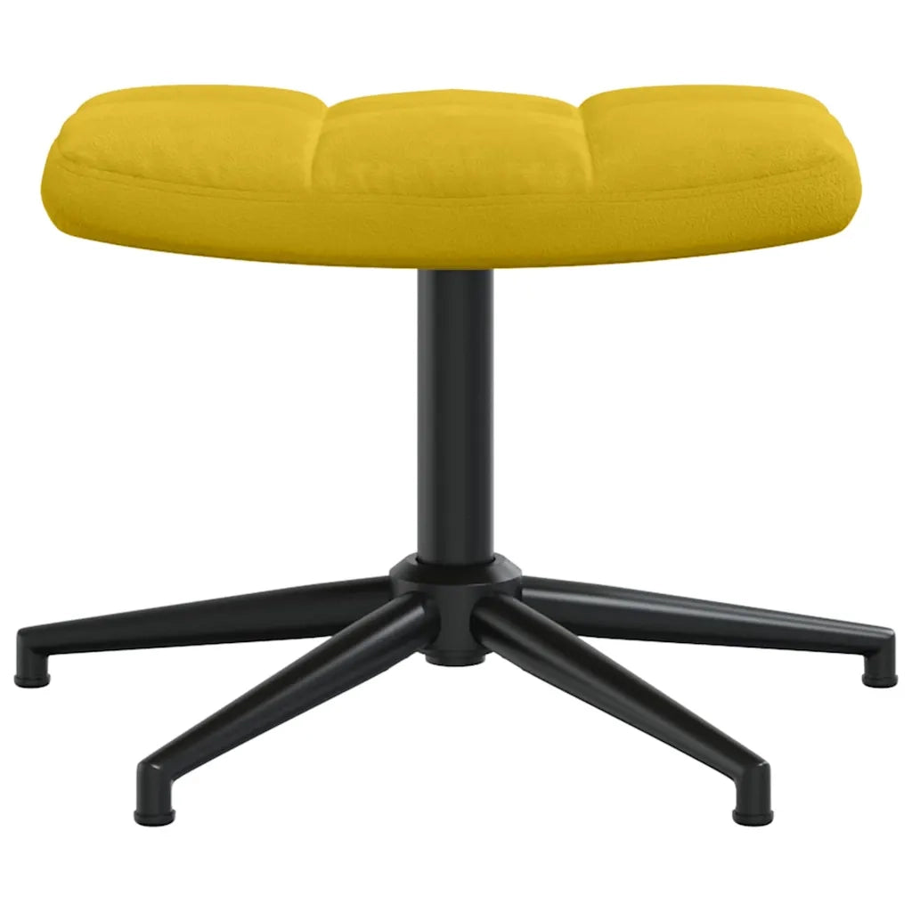 Divano Sedia-Poltrona Relax con Poggiapiedi Giallo Senape in Velluto 641196