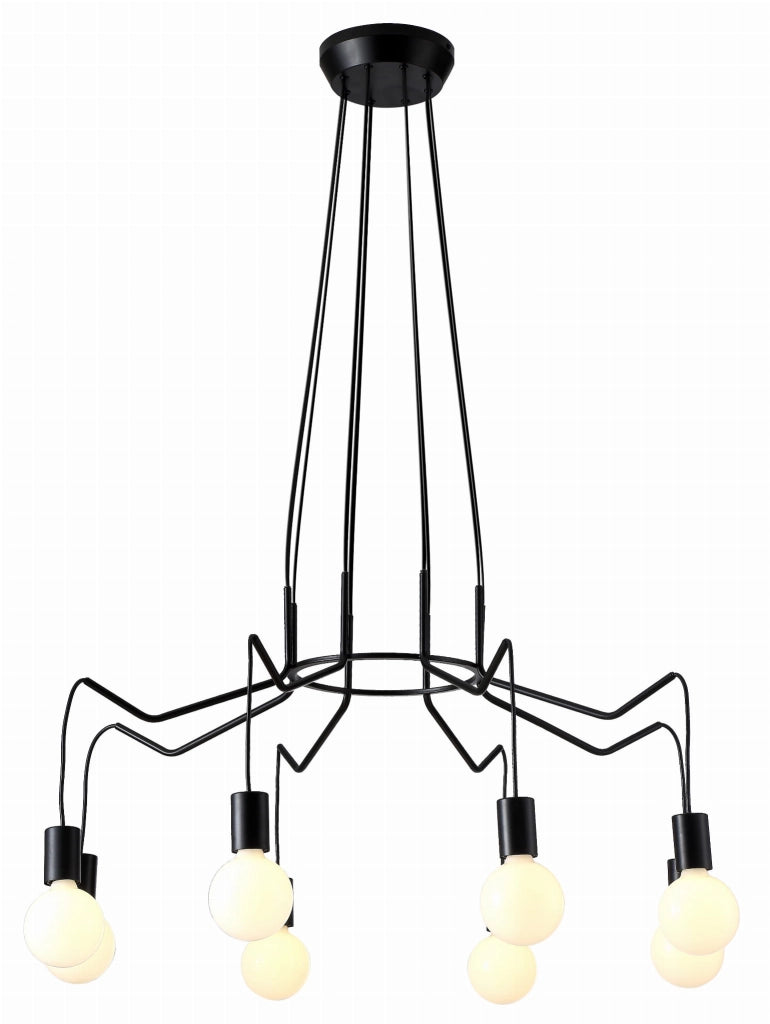 Lampadario Candellux Basso 38-71057 nero 8xE27 industriale