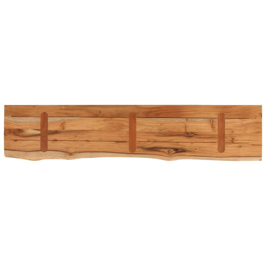 Mensola Muro 100x20x2,5cm Rettangolare Legno Acacia Bordi Vivi 370228