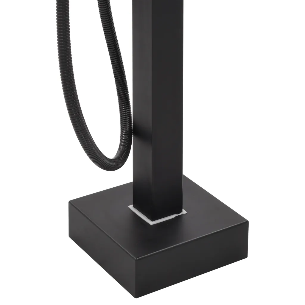 Rubinetto a Colonna Vasca da Bagno Nera Acciaio Inox 90 cm CFW1852438