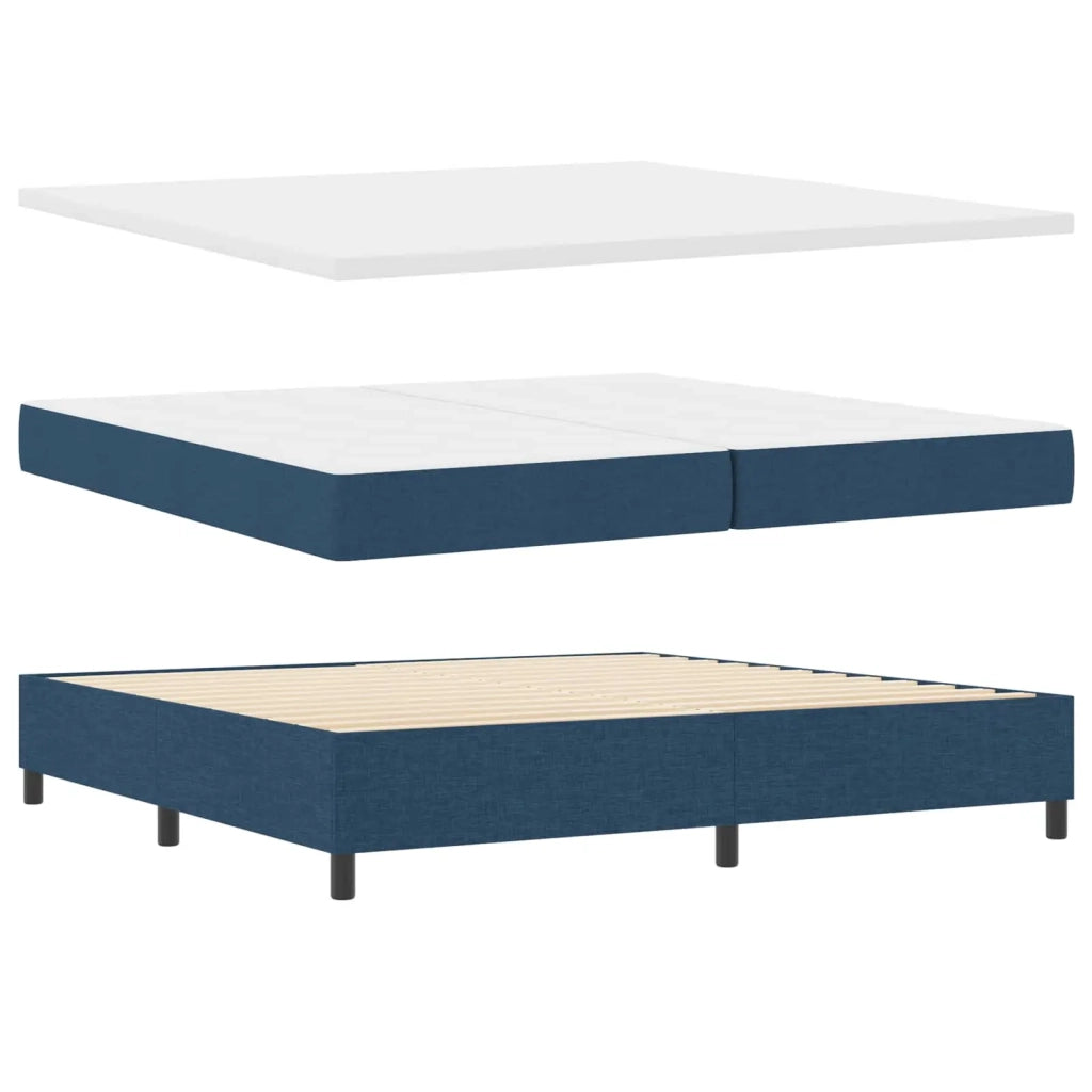 Letto a molle con materasso Blu 200 x 200 cm Tessuto 3340654