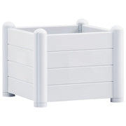 Fioriera aiuola rialzata piante fiori giardino PP 43 x 43 cm bianco 02_0001225