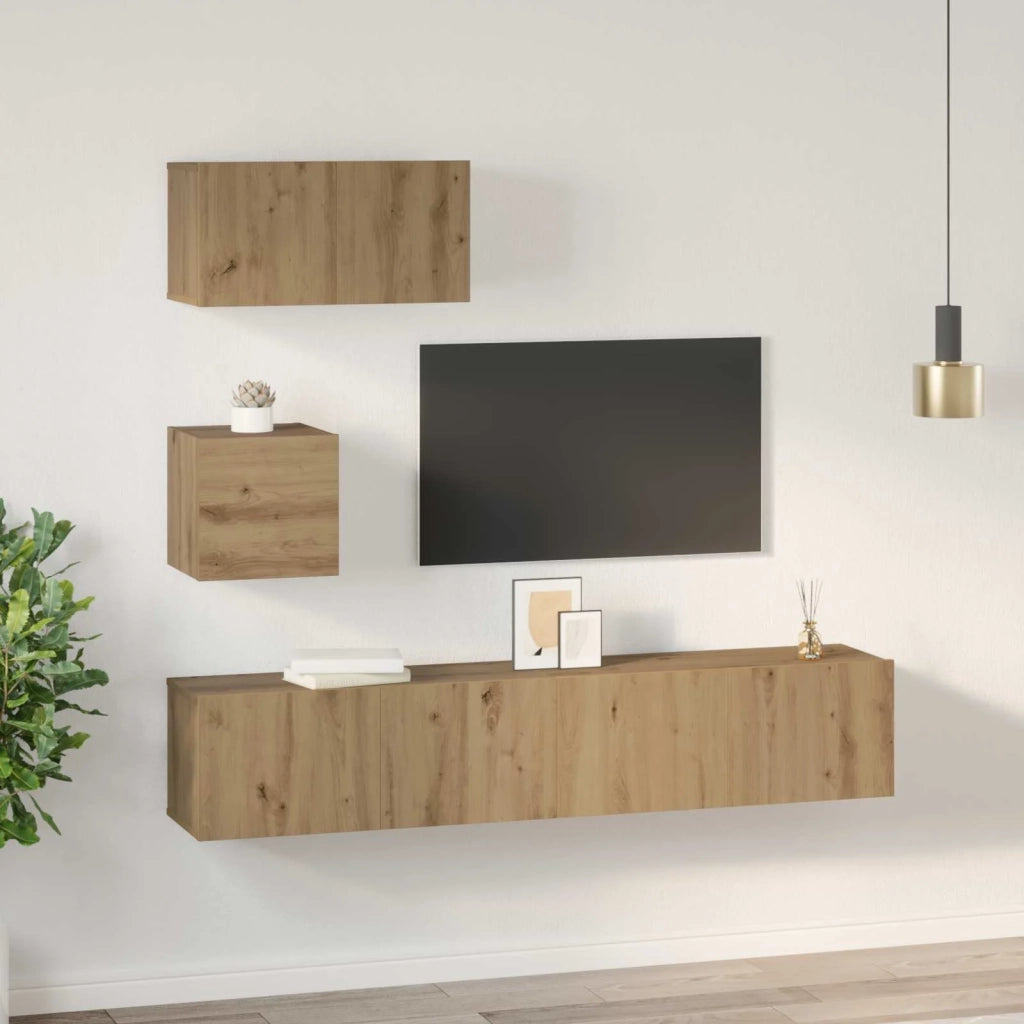 Set mobile TV 3 pcs Rovere artigianale Legno multistrato