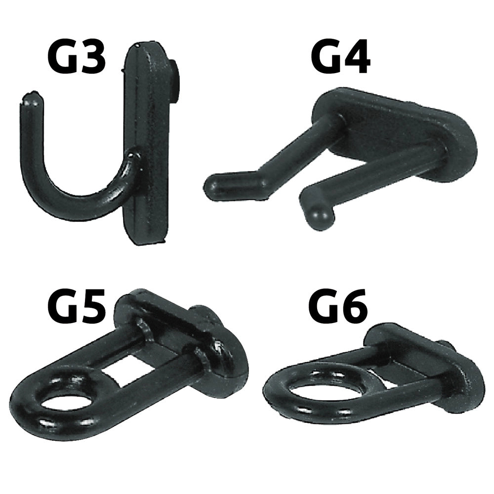 100pz gancio in nylon per pannelli portautensili g3 cod:ferx.506234nlm