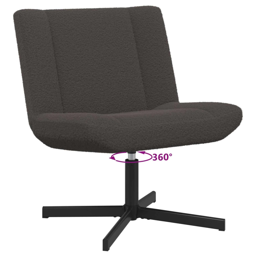 Sedia girevole Grigio scuro 63 x 75 x 76 cm Pelle di Pecora 42007337