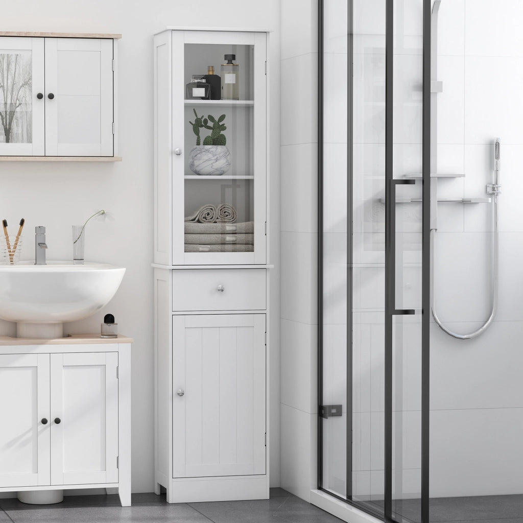 Armadio da Bagno Alto ¨C zephmum ¨C Bianco 40x27x171,5 cm