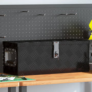 Contenitore Portaoggetti Nero 60x23,5x23 cm in Alluminio 152249