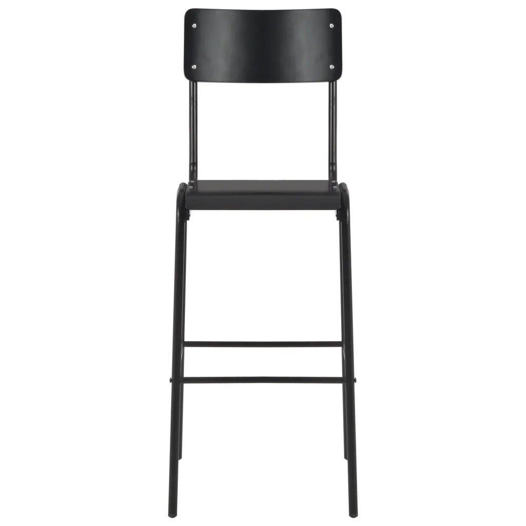 Sedie da Bar 4 pz Nere in Compensato Solido e Acciaio 3054566