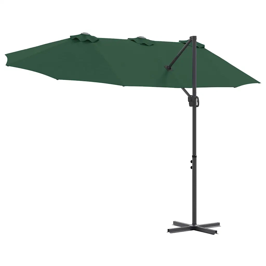 Ombrellone Verde 372 x 198 x 243 cm Poliestere e Alluminio 42003376