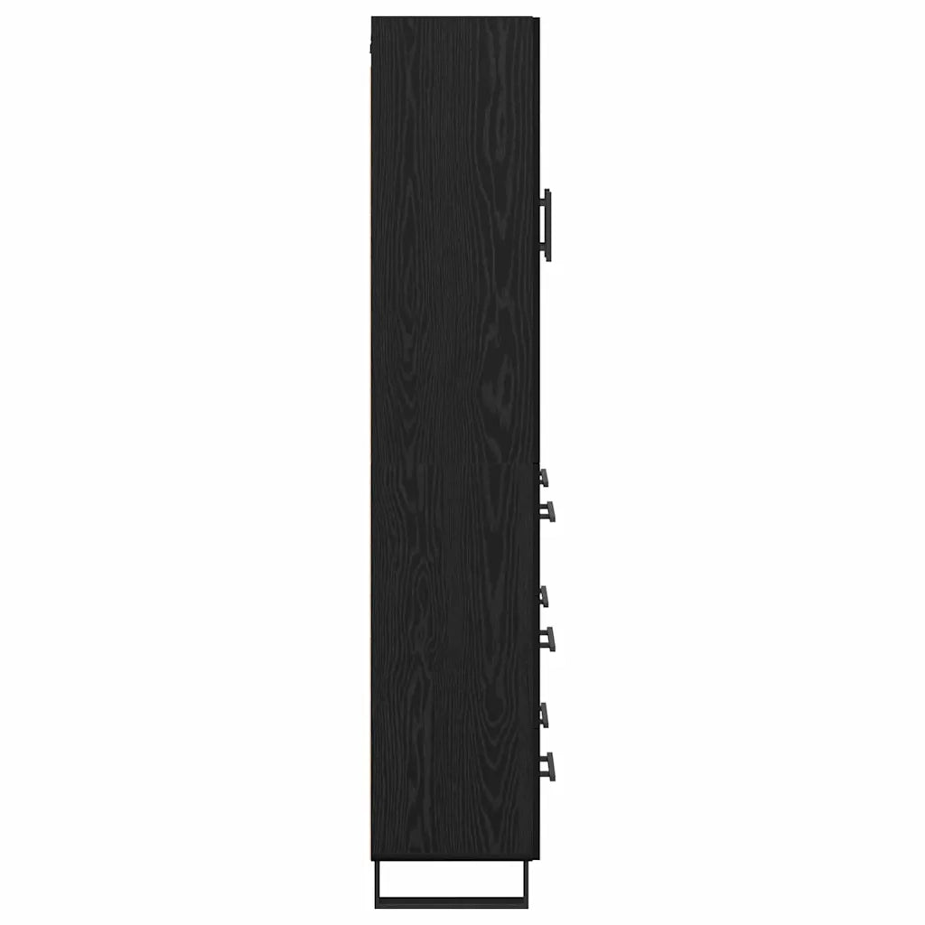Credenza Rovere Nero 69,5 x 34 x 180 cm Legno multistrato 3416175
