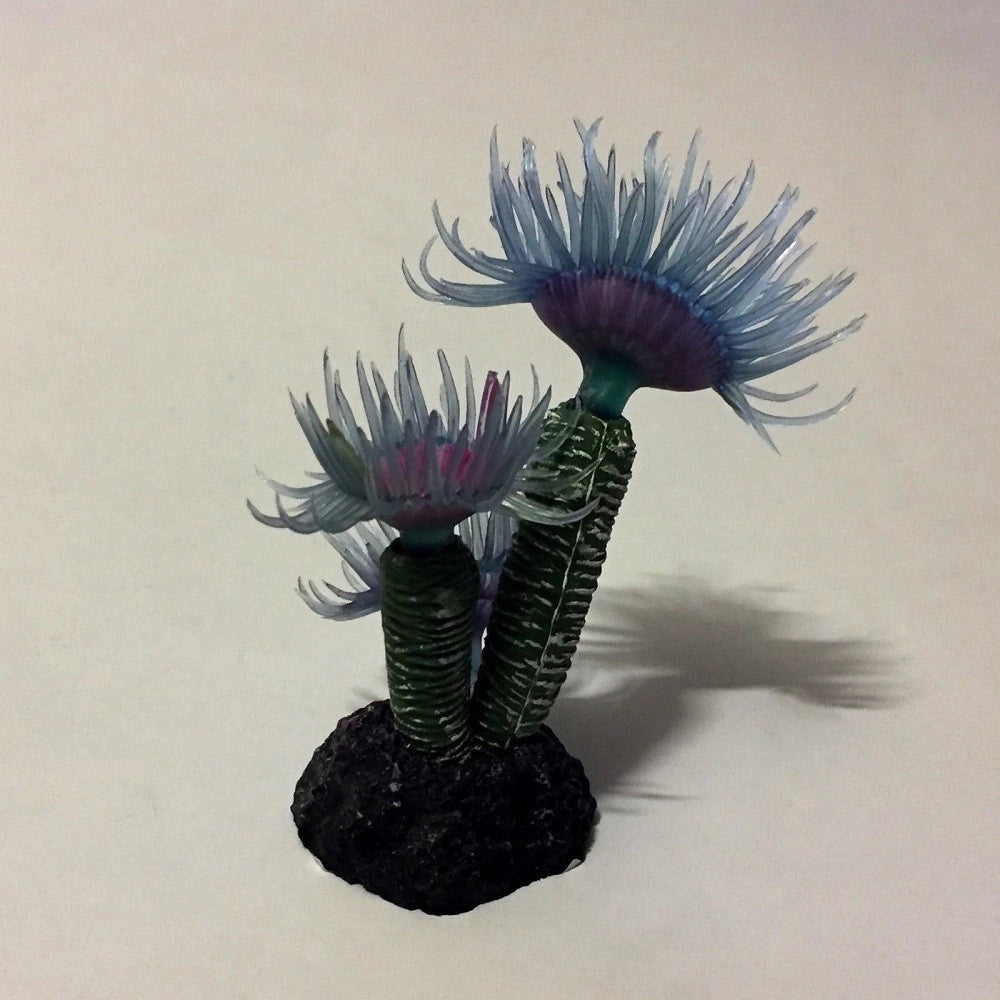 Trade Shop - Pianta Corallo Artificiale Finto Per Decorazione Acquario Blu Viola Vasca Pesci -