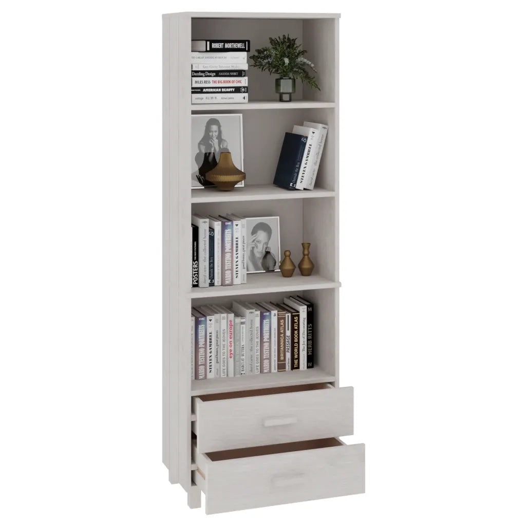 Credenza-Buffet-Armadio da cucina HAMAR Bianca 60x35x180 cm in Legno Massello di Pino