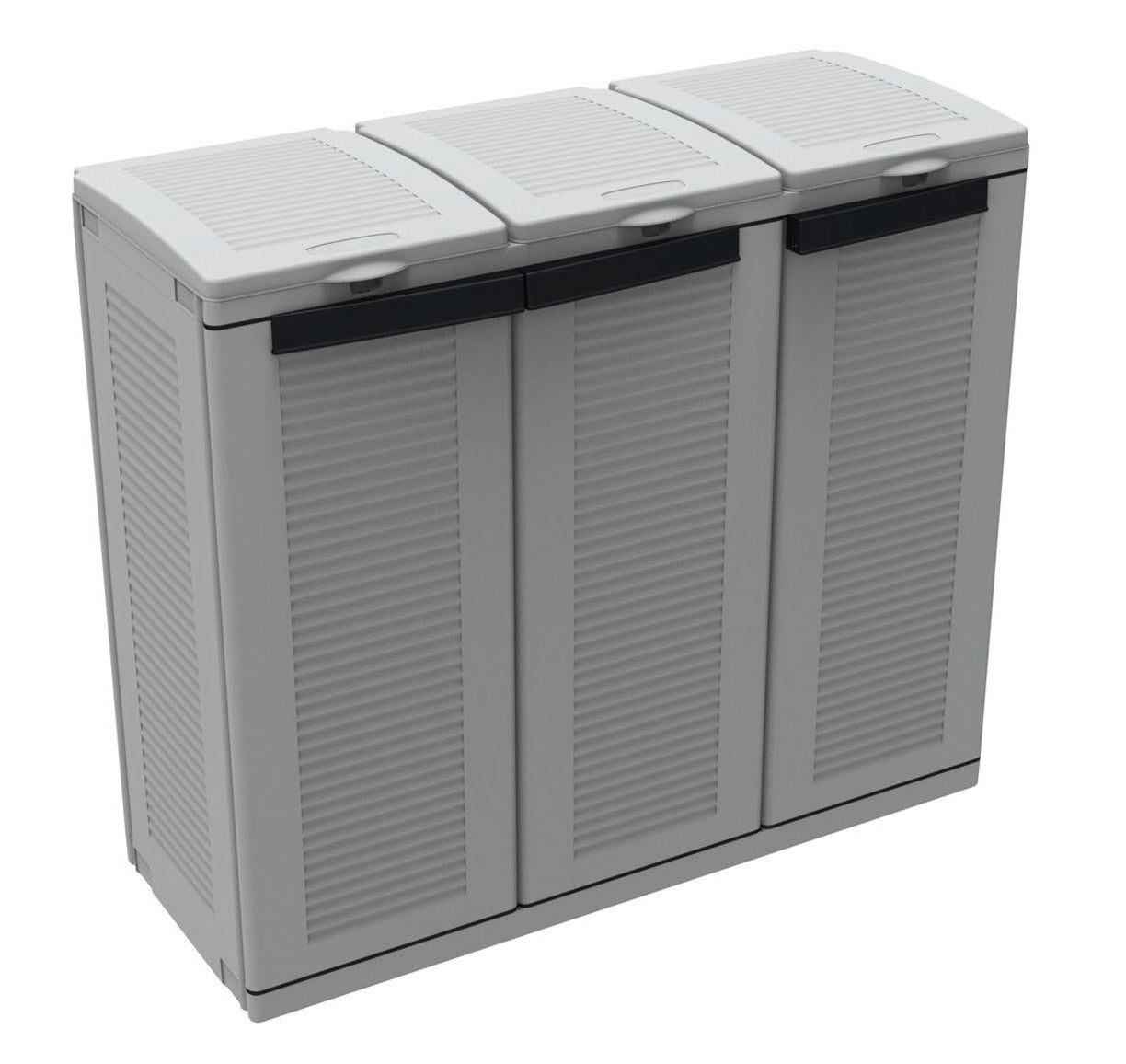 Armadio Per Raccolta Differenziata 102x39x88,7 cm 3 Ante in Polipropilene Ecocab Grigio