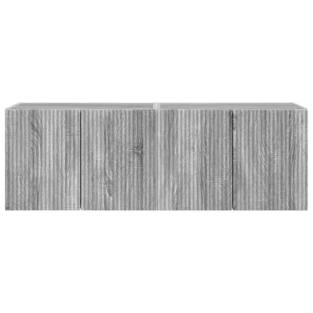 Mobile TV da parete 2 pz-Set di 2 Mobile TV a Muro-Credenza TV Grigio Sonoma 59,5 x 31 x 40 cm