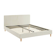 Struttura letto con rete a doghe e testiera 160x200cm, velluto a coste