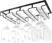 Sostegno per bicchieri da tavola a muro con 4 file - bicchieri da vino - cucina bar ristorante - supporto metallico per bicchieri da tavola a muro