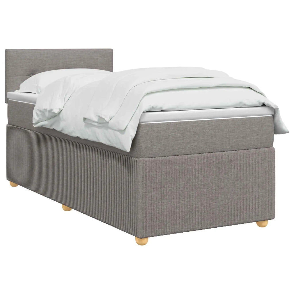 Letto box spring con materasso Tortora 90 x 190 cm Tessuto 3452824