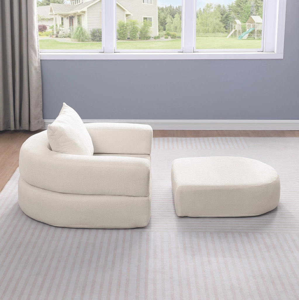 Divano modulare in ciniglia beige