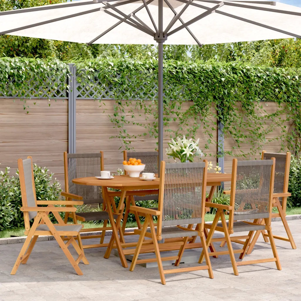Sedie da Giardino Reclinabili 6pz Grigie Legno Massello Acacia 3214533