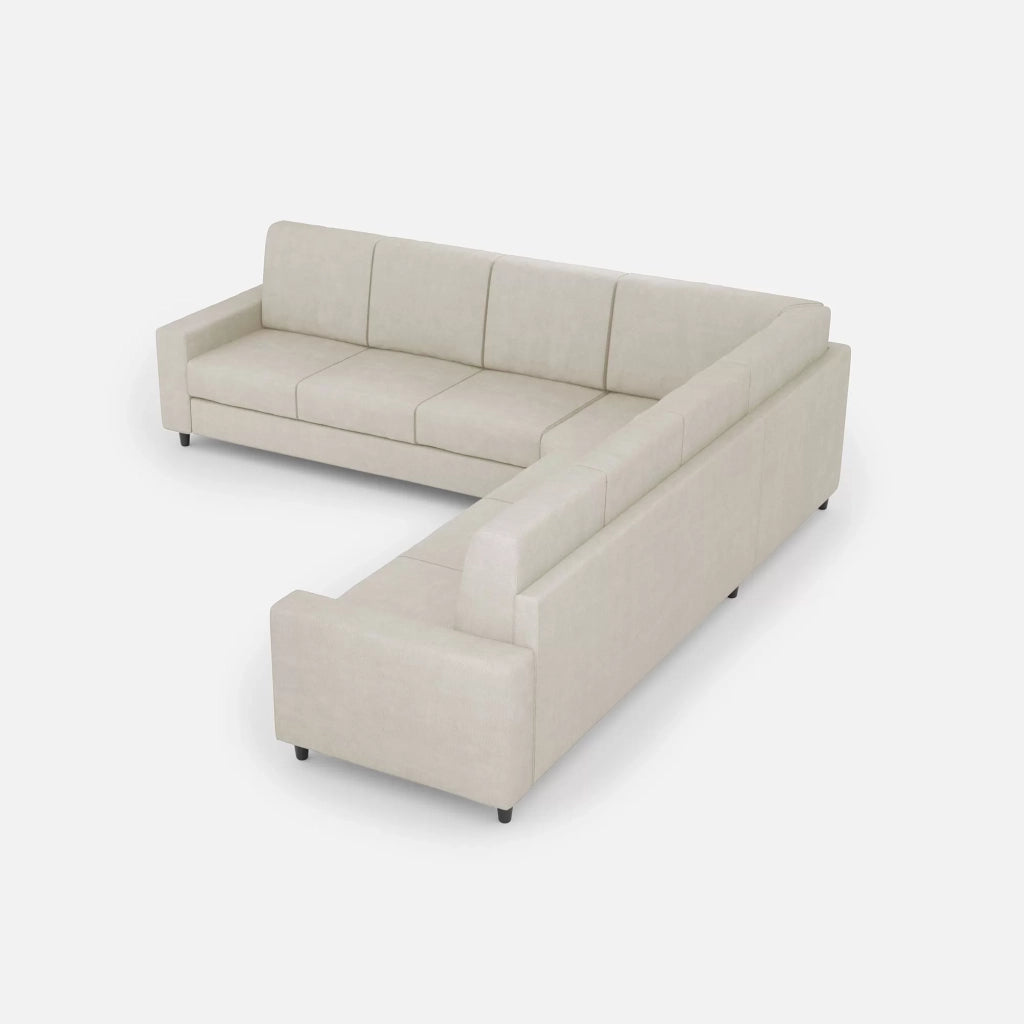 Divano sakar 3 posti  (tre sedute da 60cm) + angolo + divano 3 posti (tre sedute da 60cm) misure esterne l.286x286 | latte - Mobili 2G