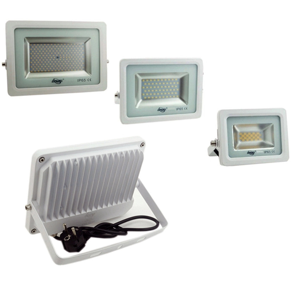 Trade Shop - Faro Faretto Led Smd 10w 20w 30w 50w 100w Ultra Slim Da Esterno Colore Bianco -