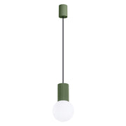 Lampada a sospensione SFERA vetro oliva sfera bianca G9