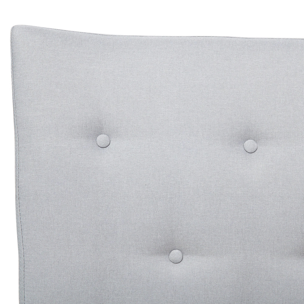 Letto a doghe Tessuto in poliestere grigio Gambe in legno imbottite Testiera capitonné 160 x 200 cm Design moderno
