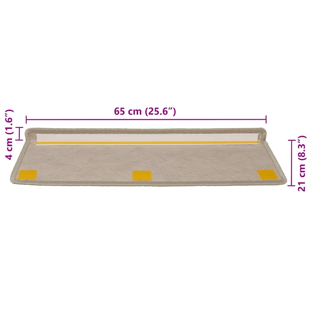 vidaXL Tappeti Adesivi Scale Aspetto Sisal 30 pz 65x21x4cm Beige Scuro