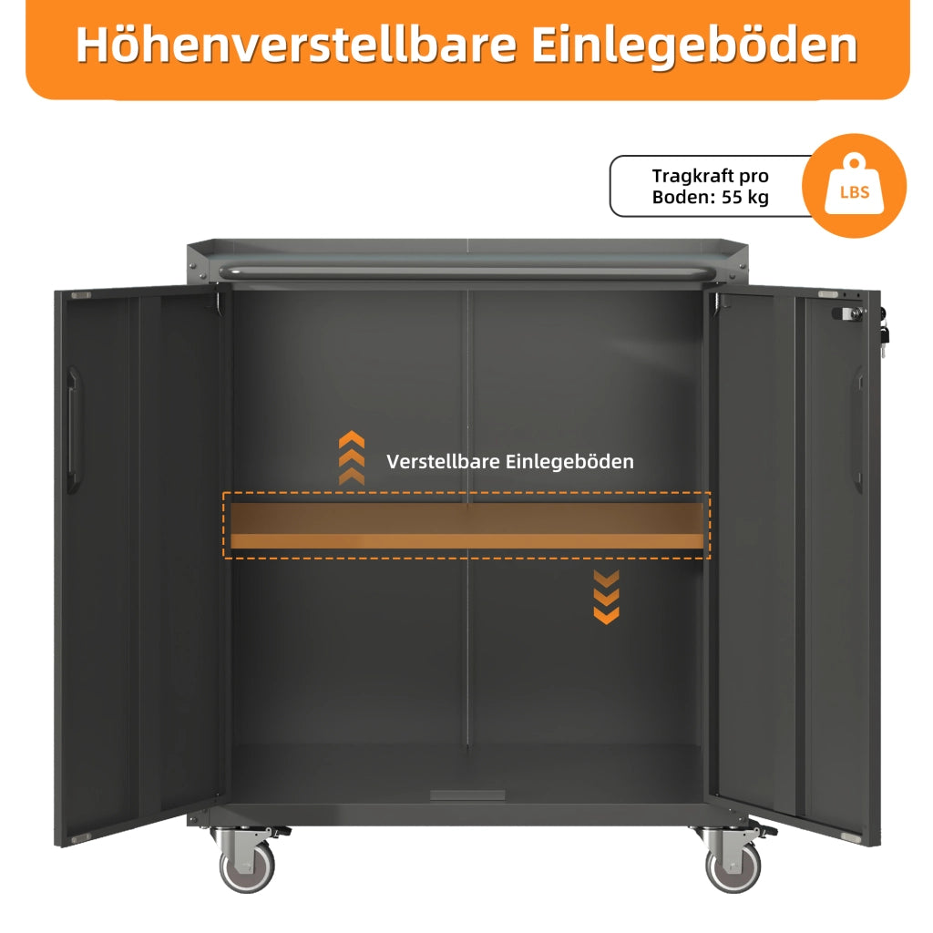 Armadio per garage in metallo con ruote ¨C Xylo ¨C 75x42x88 cm