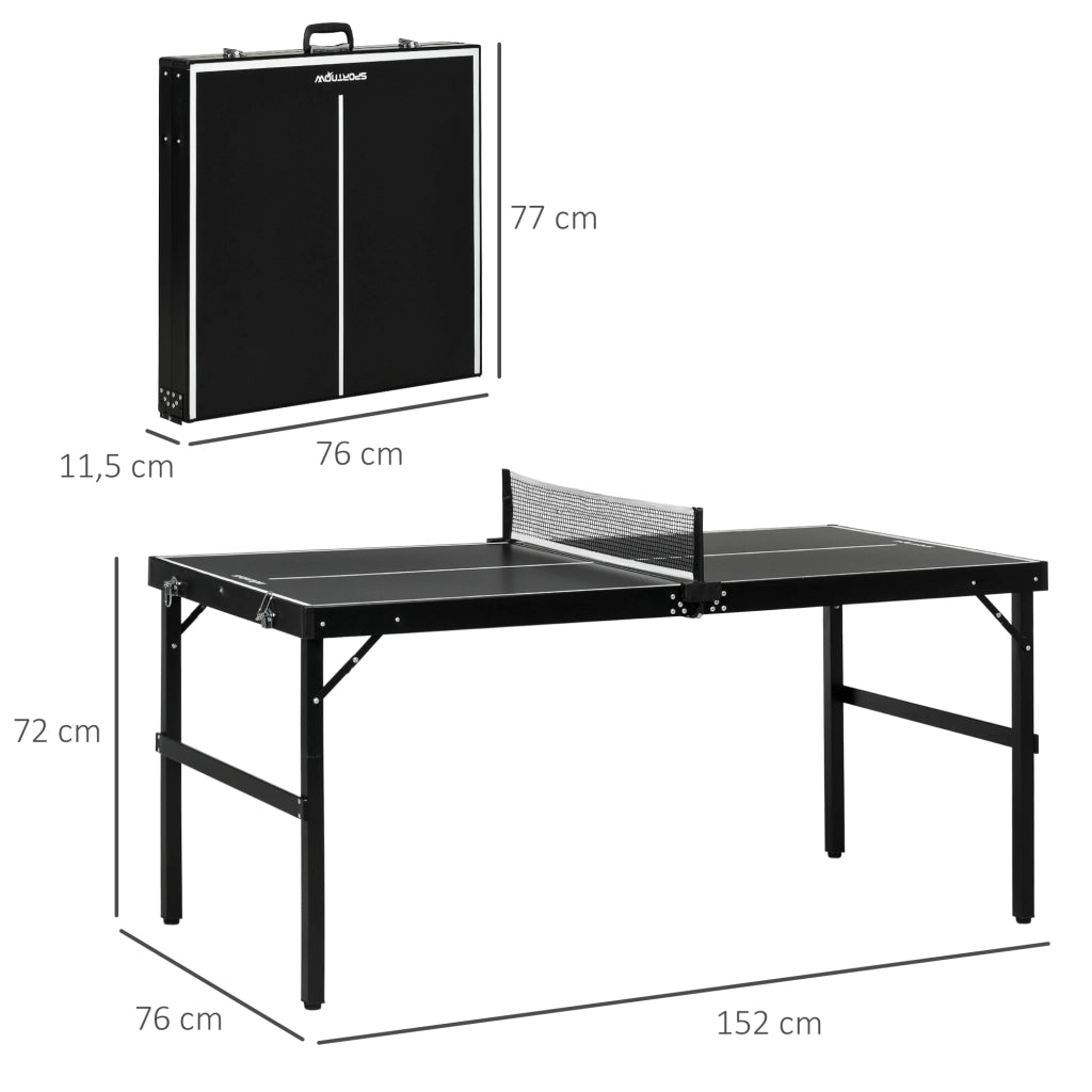 Tavolo da ping pong pieghevole ¨C Xylo ¨C telaio alluminio nero 152x76x72 cm