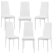 Set di 6 Sedie da Sala Pranzo Rivestimento in Similpelle - Bianco [en.casa]