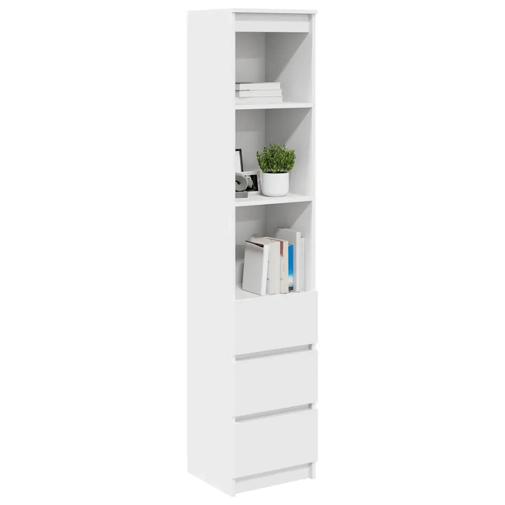 Credenza Bianca 37,5x35x180 cm in Legno Multistrato 861661