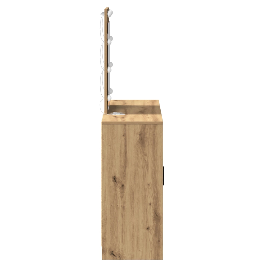 Toeletta con Luci LED in Rovere Artigianale 102x33x135 cm