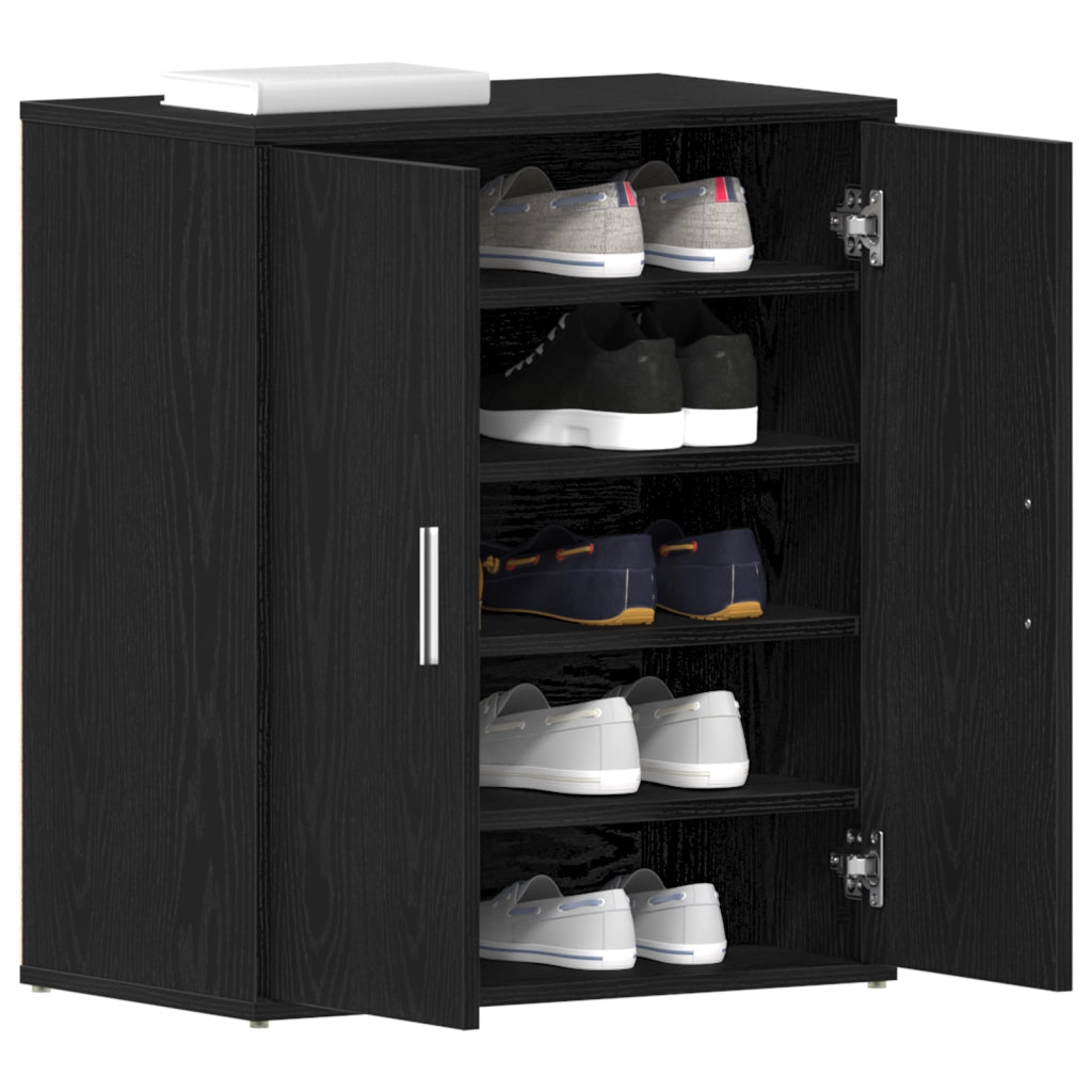Armadio per scarpe  Nero Rovere 60x35x70 cm in legno ingegnerizzato