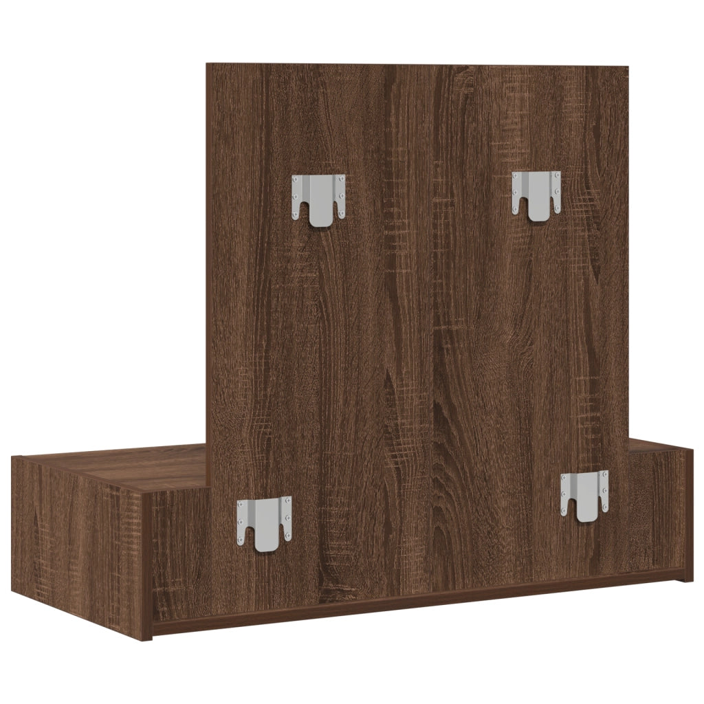 Tavolo da toeletta appendibile in rovere marrone 83x40x70 cm
