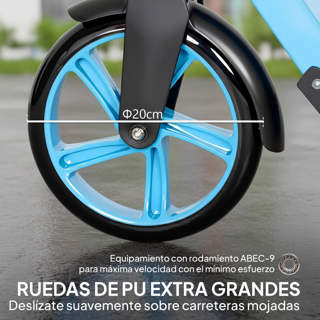 Scooter Pieghevole per Adulti e Bambini ¨C zephmum ¨C Blu 91,5x36,5x91-104 cm