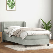 Giroletto a Molle con Materasso-Struttura Letto Grigio Chiaro 80x210 cm Velluto 504452