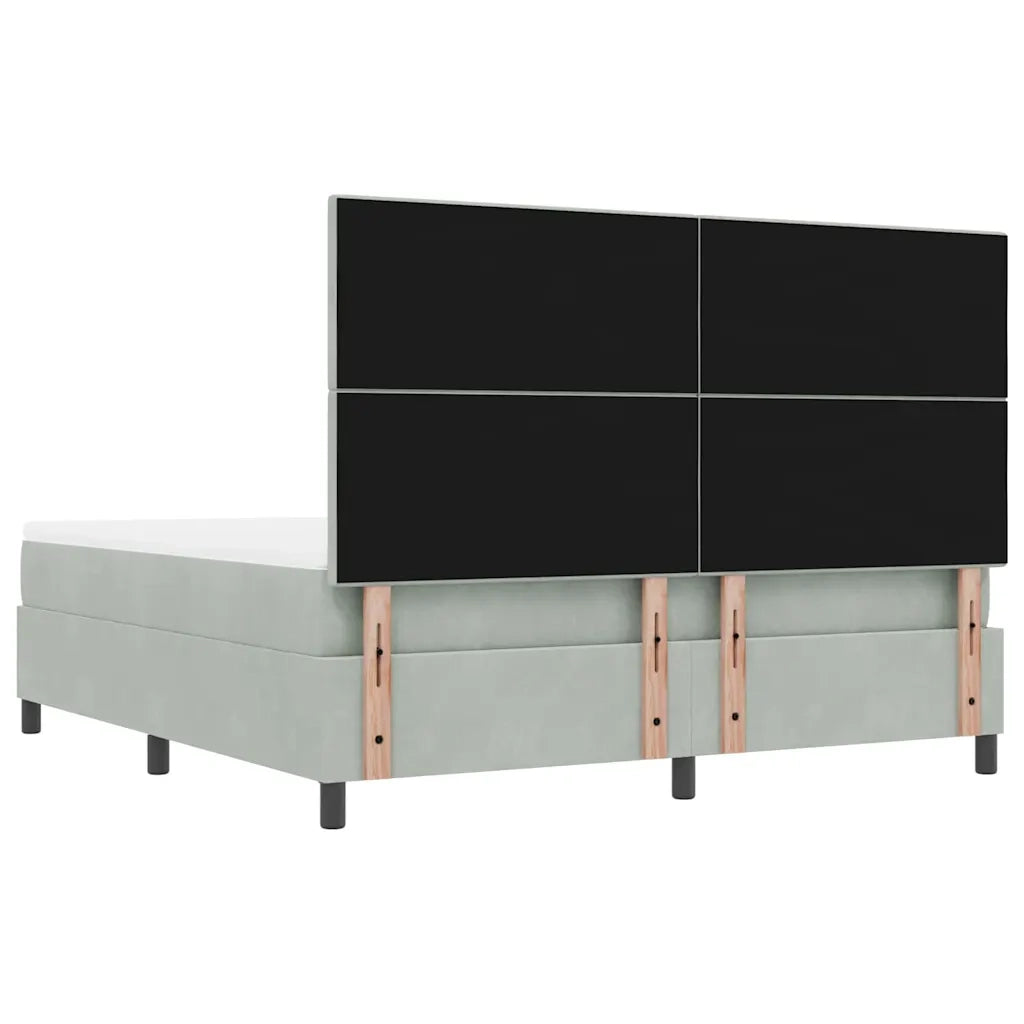 Letto a molle con testiera Grigio chiaro 200 x 180 cm Velluto 3344528