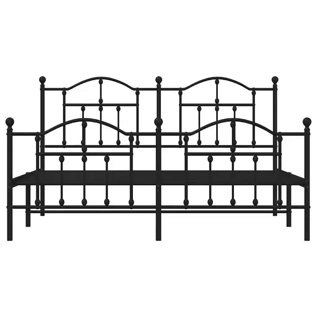 Giroletto senza Materaso con Pediera in Metallo Nero 160x200 cm 353460