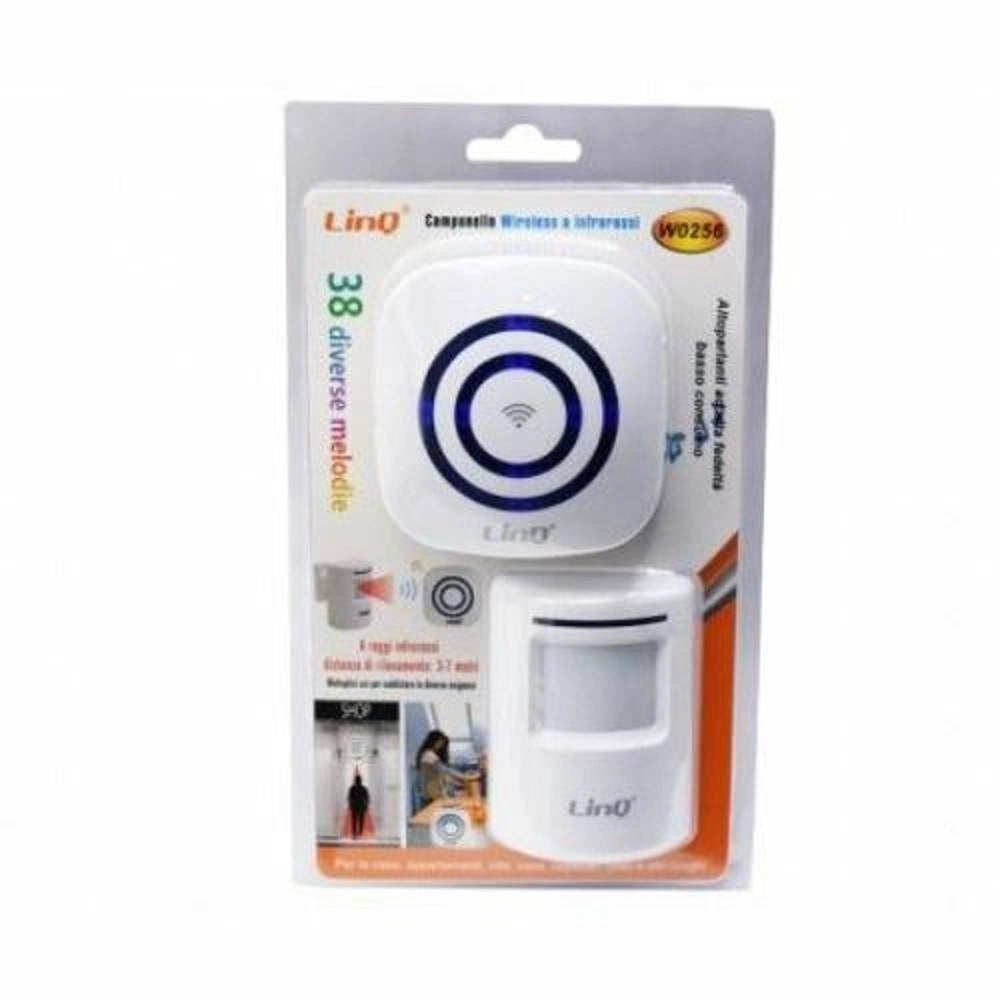 Trade Shop - Campanello Wireless Senza Fili 38 Melodie Sensore Infrarossi Per Case Uffici W0256 -