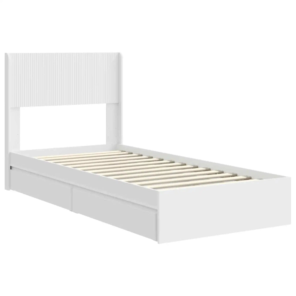 Struttura del letto con stoccaggio e testata Bianco 90 x 200 cm 3414413