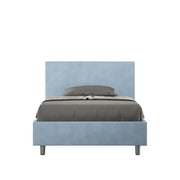 Letto una piazza e mezza con rete imbottito 120x210 microfibra azzurro Adele