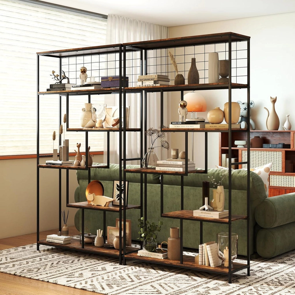 Scaffale Porta Piante a 6 Livelli, Portavasi da Interno con Rete Metallica, Scaffale Espositore Organizzatore per Soggiorno, Ufficio e Studio, 100 x 30 x 180 cm