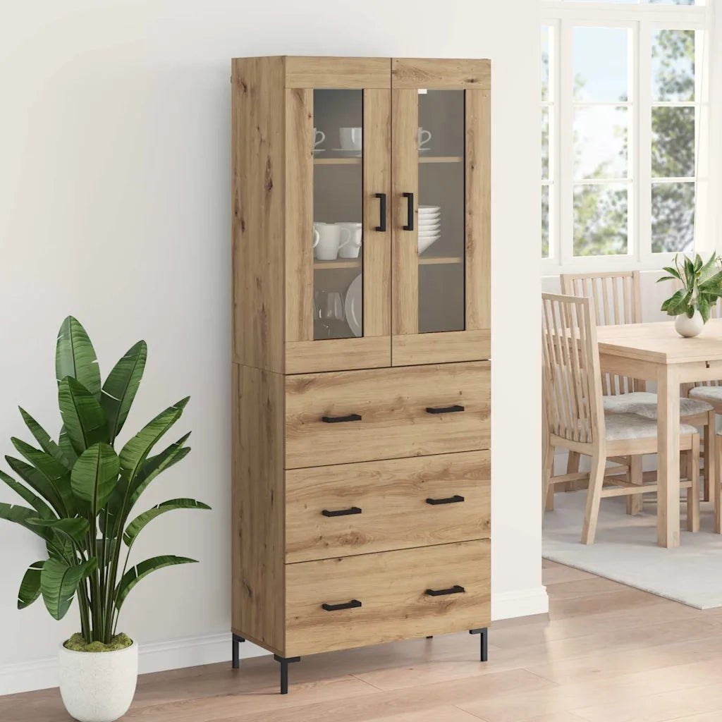 Credenza 2 pz | Madia | Buffet da pranzo | Armadio da pranzo Rovere artigianale 69,5 x 34 x 180 cm