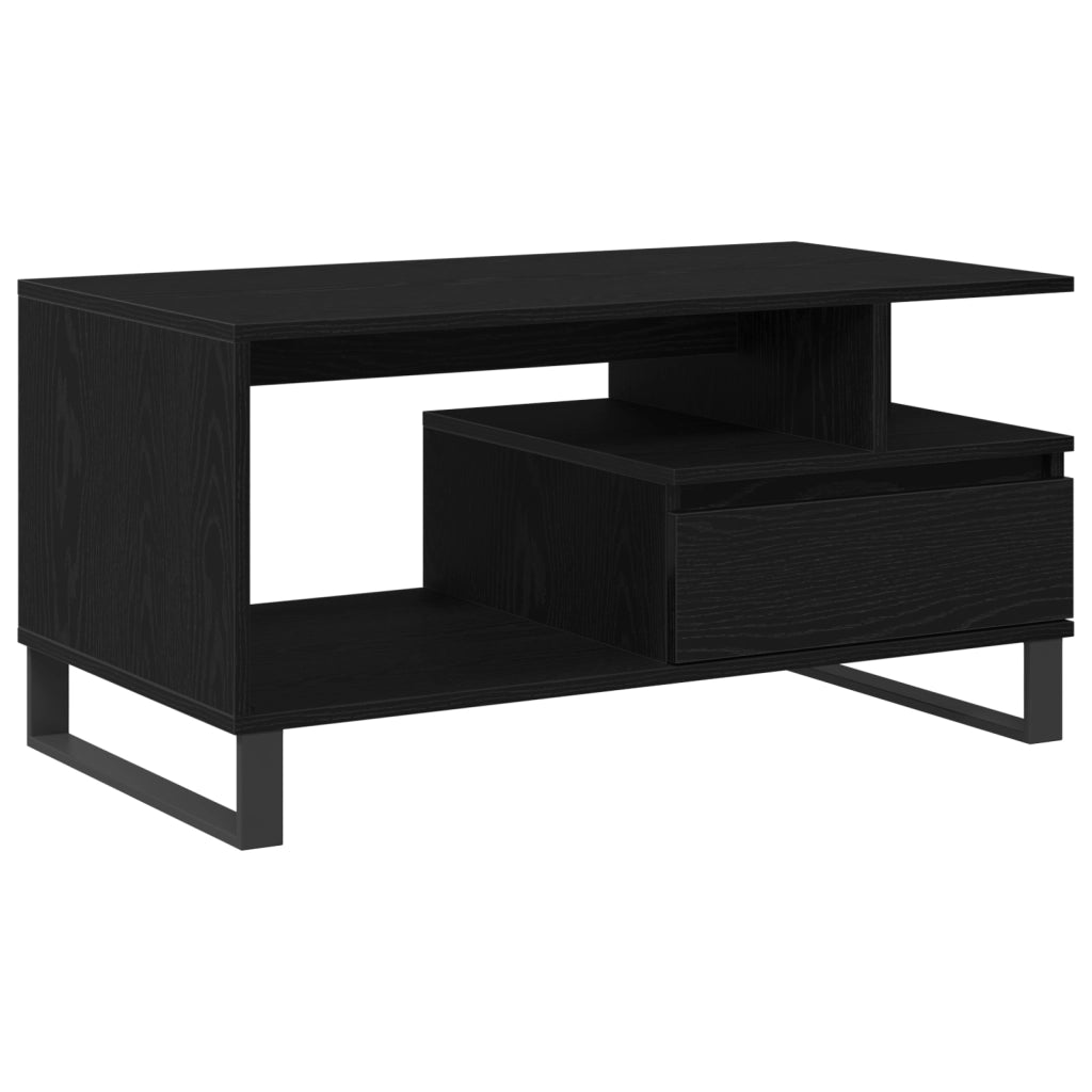Tavolino da caffÃ¨  Nero Rovere 90x49x45 cm Legno ingegnerizzato