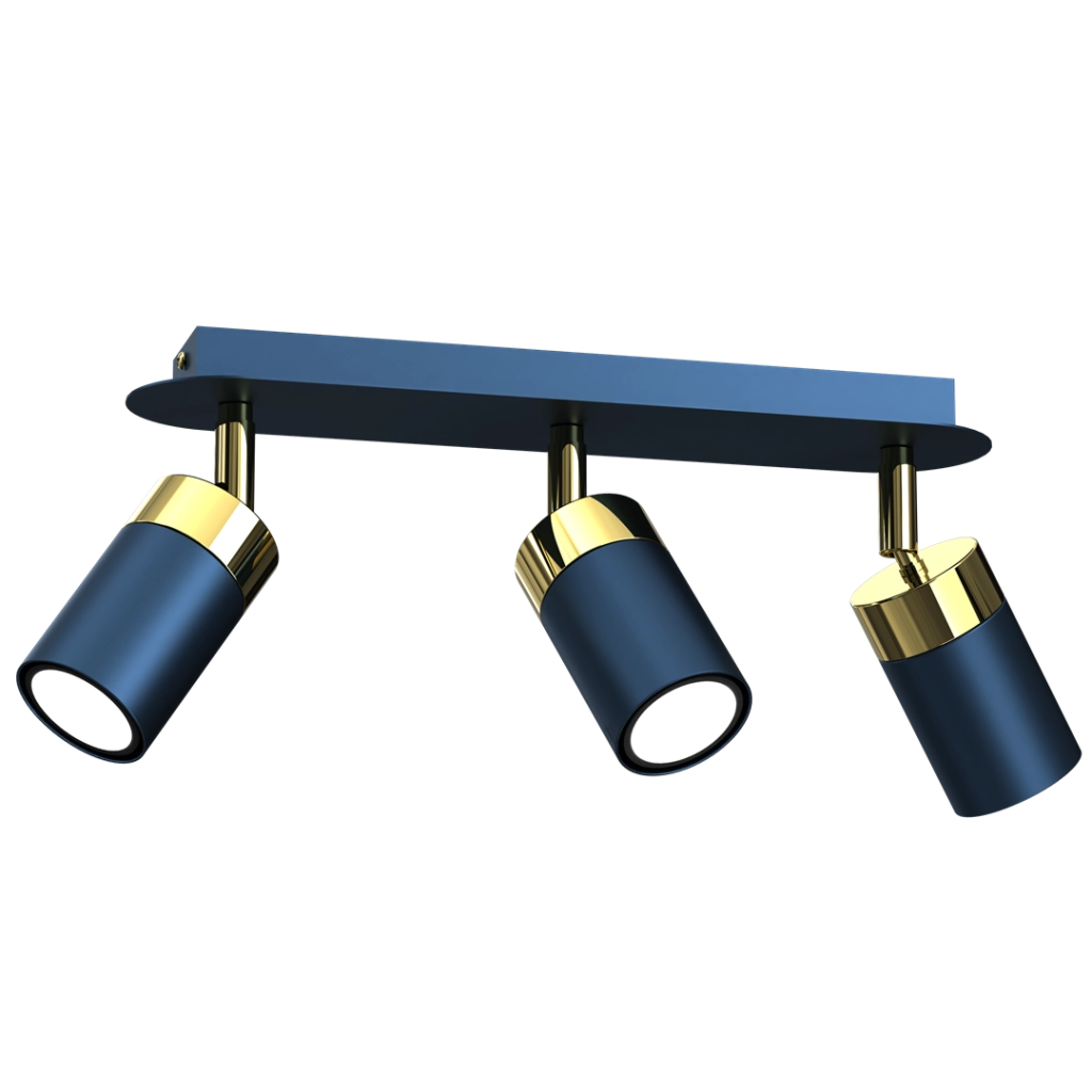 Plafoniera a barra Joker Milagro blu oro 3xE27 60W