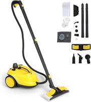 Potente Pulitore a Vapore 2000W, 14 Accessori, Pressione Massima 5 Bar, Temperatura 160℃, Riscaldamento Rapido 8 Minuti, Serbatoio 1,8L, per Pavimenti, Divani, Cucina, Superficie 108 m² (Giallo)