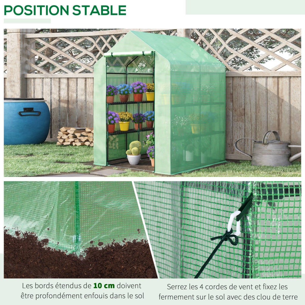 Serra da Giardino con Ripiani 3 Livelli ¨C Zephmum ¨C Verde 143x138x190 cm