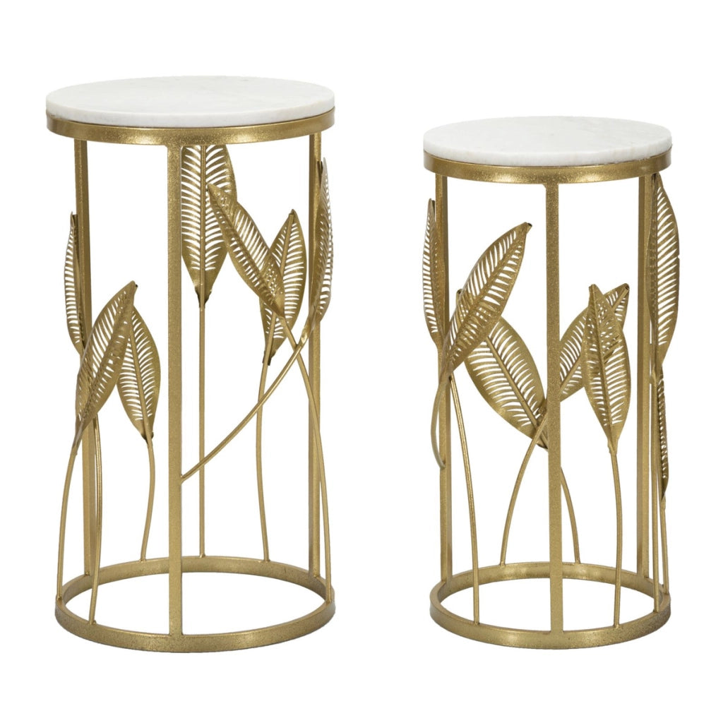 Set di Tavolini Gogli, Oro, Metallo, 35x35x65,5 cm